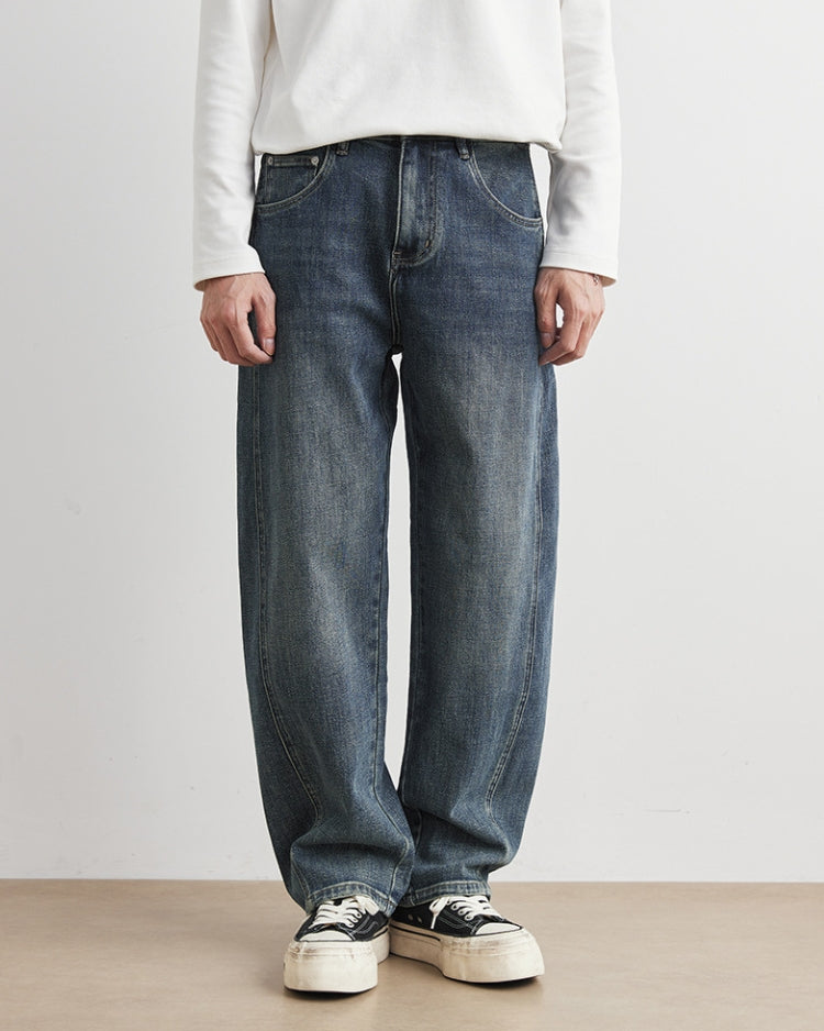 Dark Indigo Vintage Wash Wide-Leg Jeans