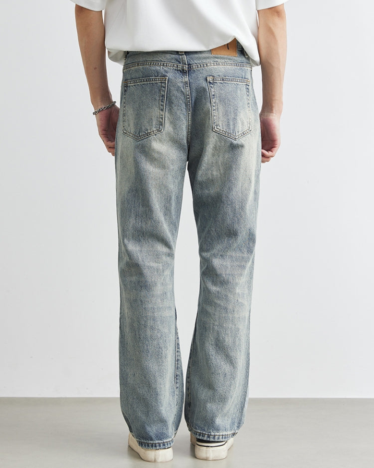Distressed Wide Leg Denim Jeans