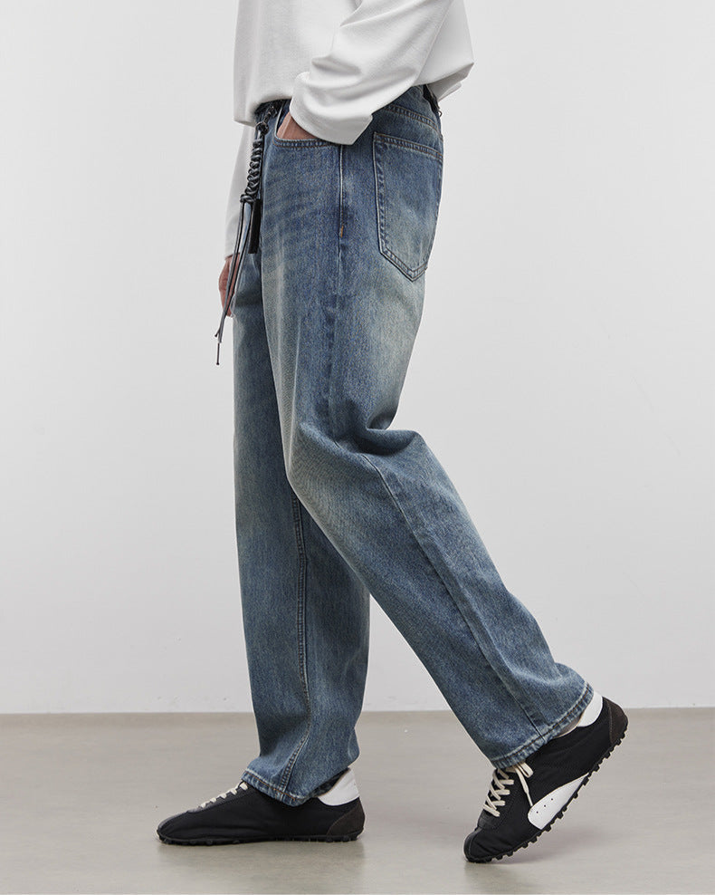 Street Silhouette Wide-Leg Washed Jeans