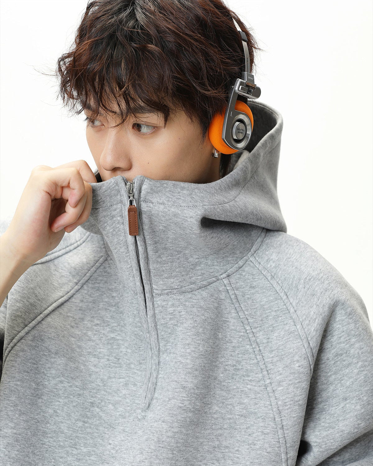 The Sculpted Split Semi-Zip Hoodie