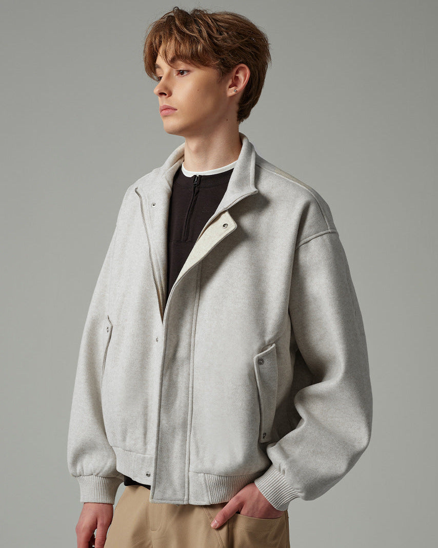 The Veyron Textured Stand Collar Jacket