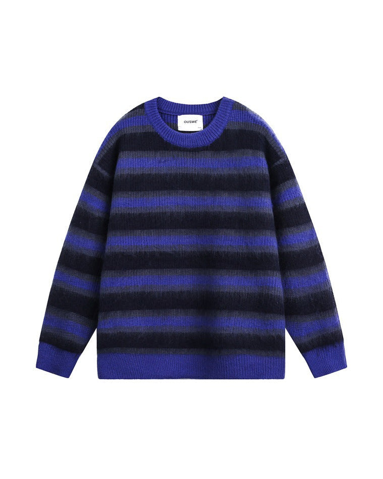 The Retro Colored Striped Campus Style Sweater