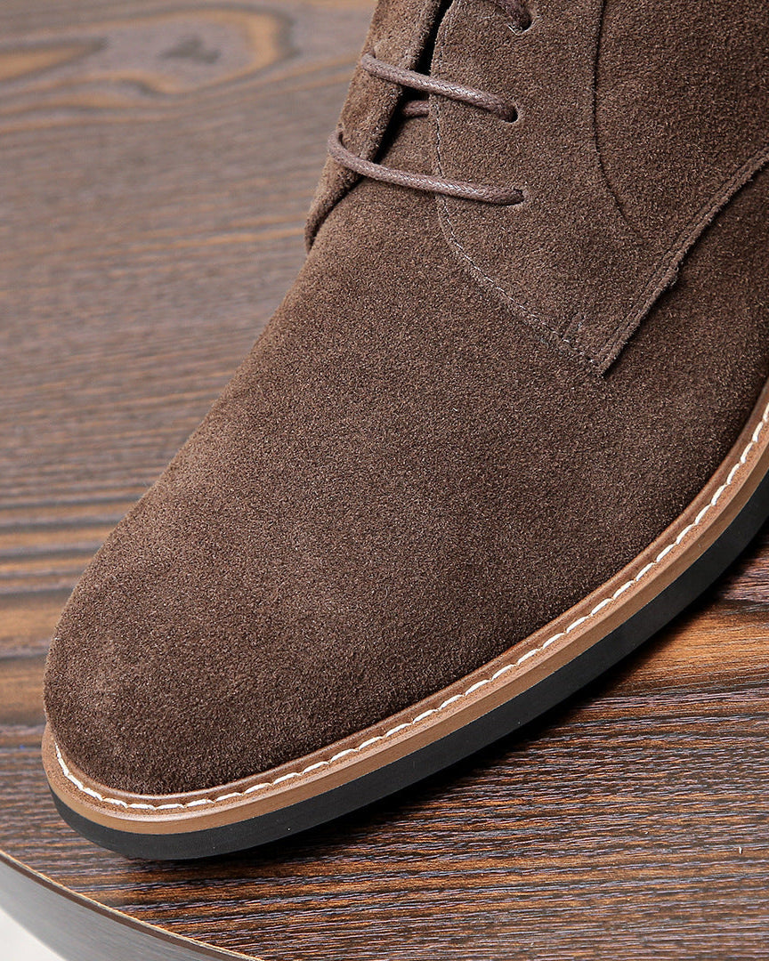 The Brogue Suede Zip Boots
