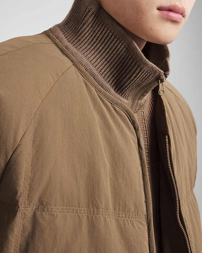 The Double Placket Patchwork Down Jacket