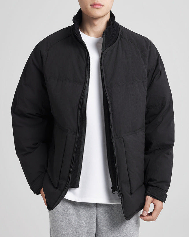 The Double Placket Patchwork Down Jacket