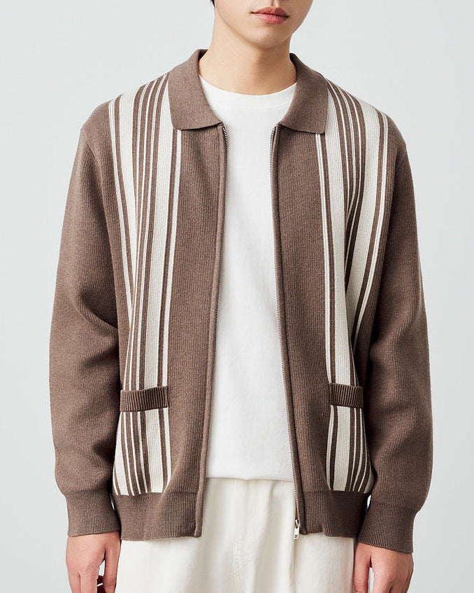 The Mo Maike Striped Harmony Knit Cardigan