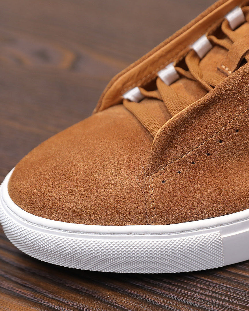 The Softey Suede Low Sneakers - Tangerine
