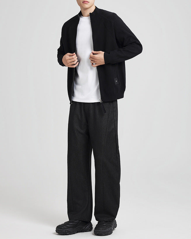 Spliced Pit Texture Knit Cardigan