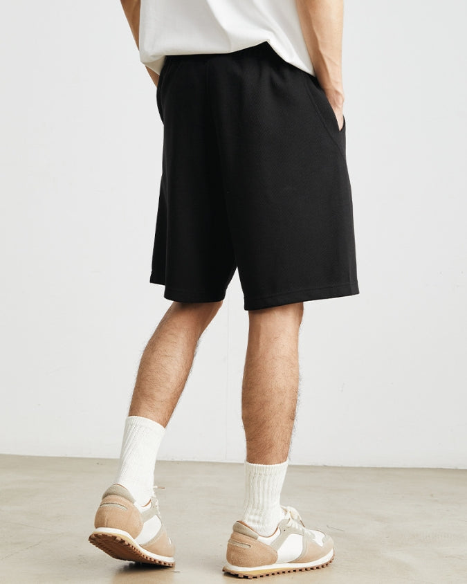Wide Relaxed Jogger Shorts with Drawstrings