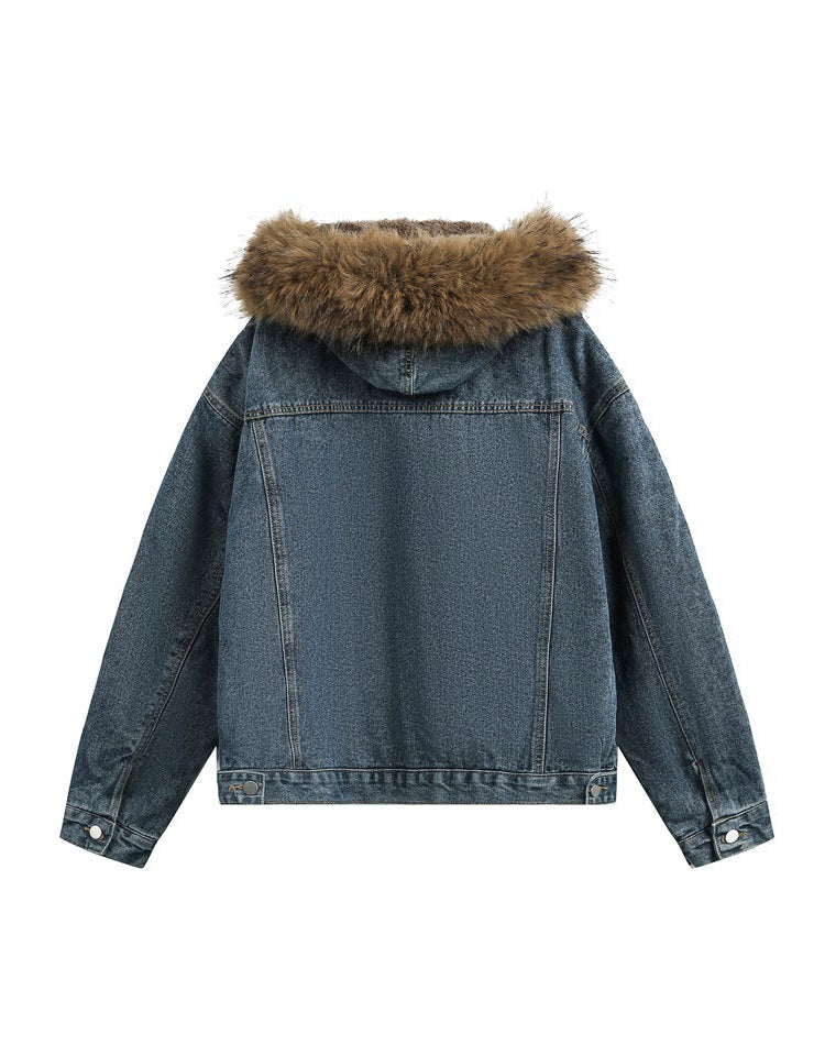 The Stoneveil Vintage Lambhair Denim Jacket