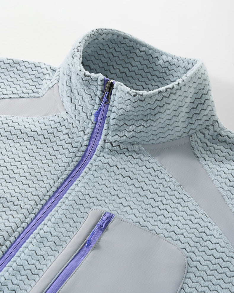 The Waffle Pattern Zip Jacket