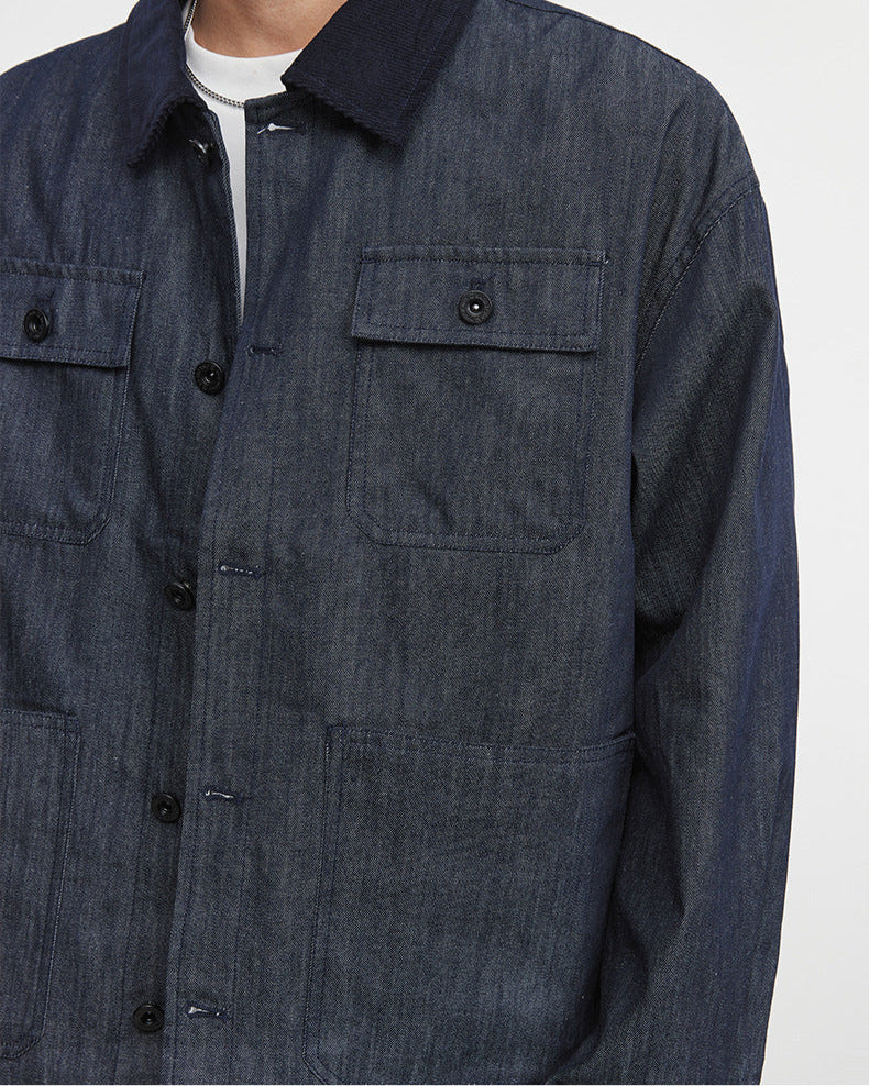 Cleanfit Cropped Cargo Denim Jacket