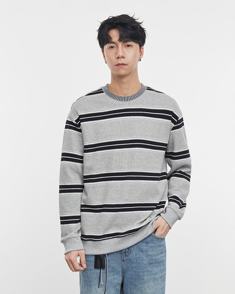 Heavyweight Striped Crewneck Sweatshirt