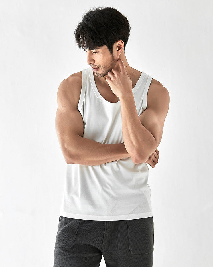 The Light Luxury Pima Cotton Ice Silk Sleeveless T-Shirt