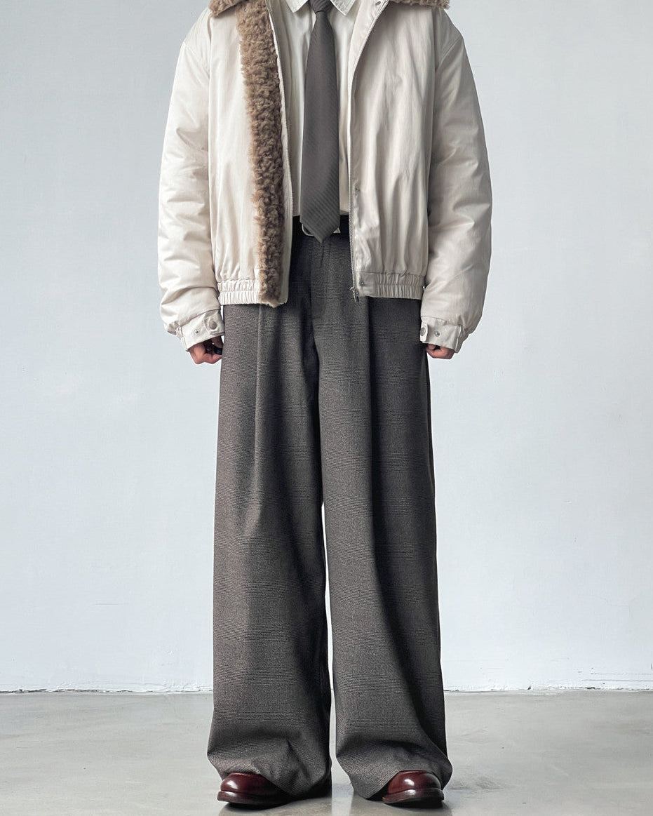 Soft Wool Tailored Wide Trousers
