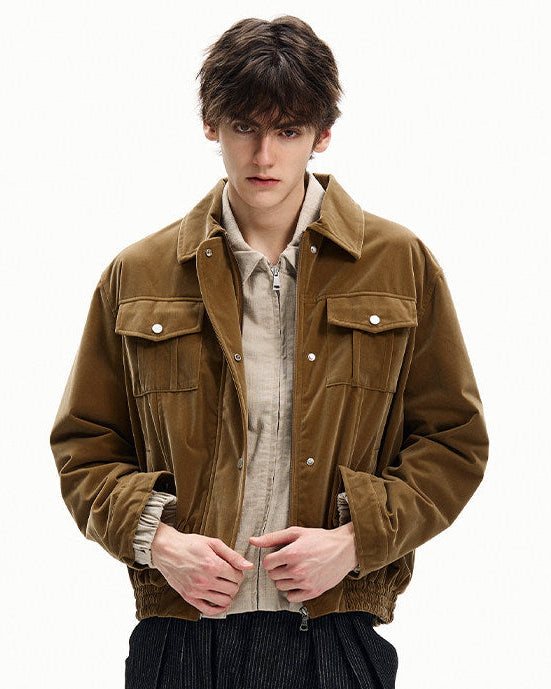 Suede-Feel Cotton Trucker Jacket