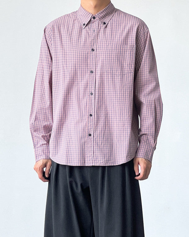 Gingham Cotton Button-Down Shirt