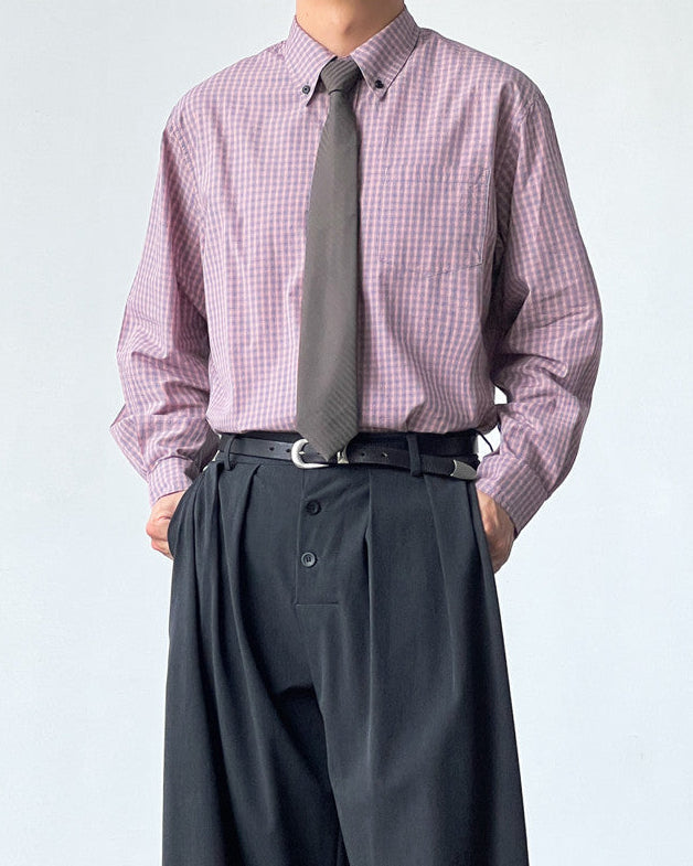 Gingham Cotton Button-Down Shirt