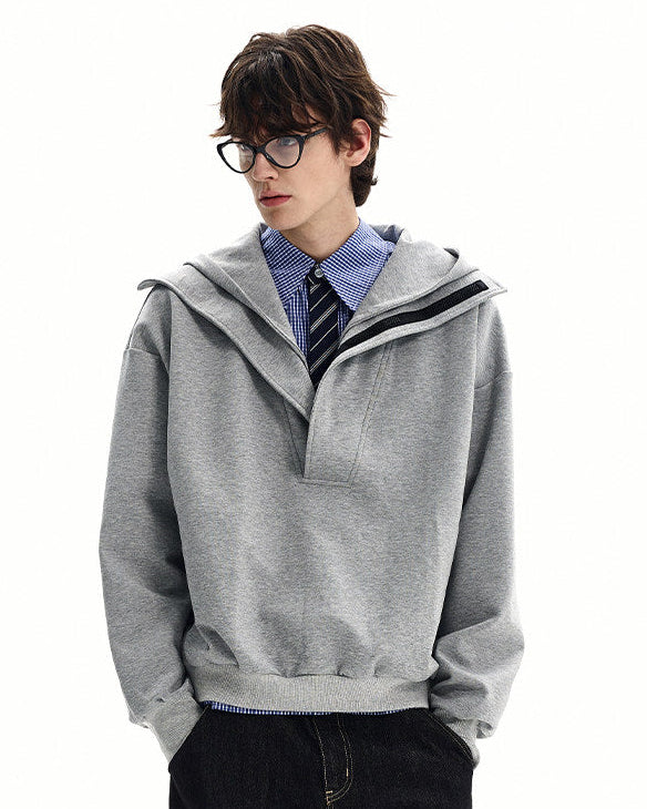 Heather Cotton Blend Hoodie