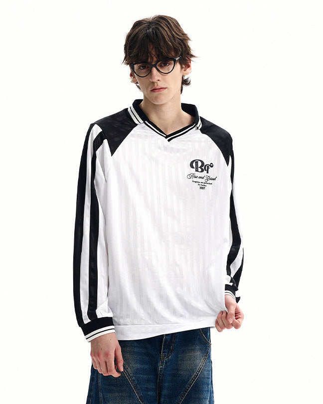 Stripe Panel Technical Jersey Top