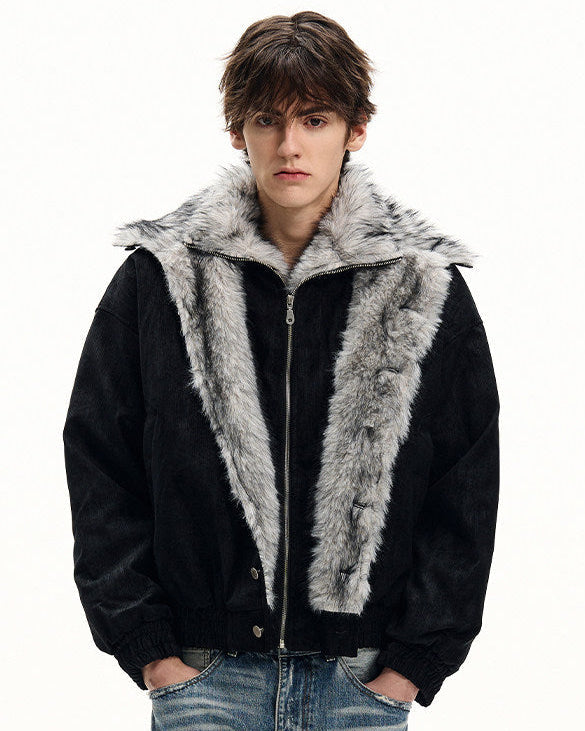 Corduroy Faux Fur Jacket