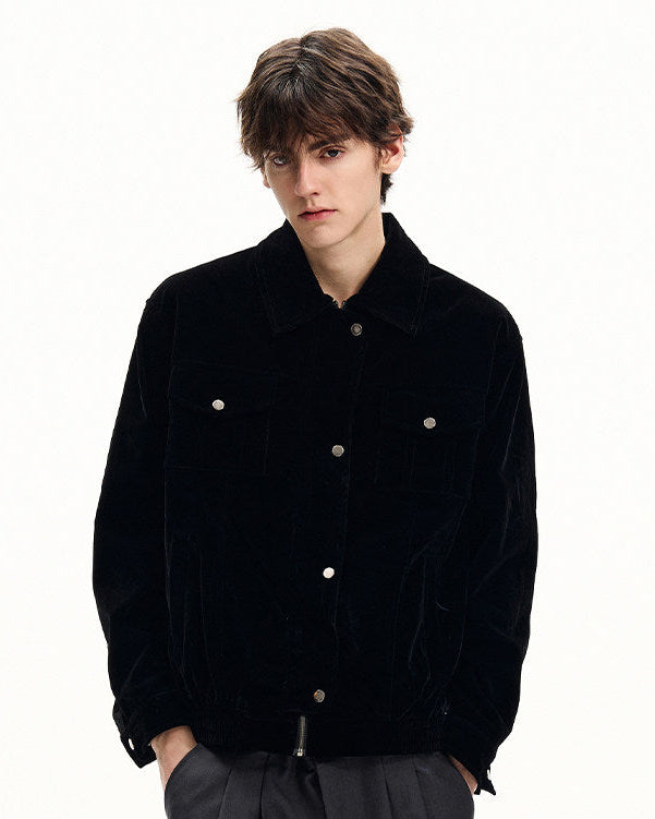 Suede-Feel Cotton Trucker Jacket