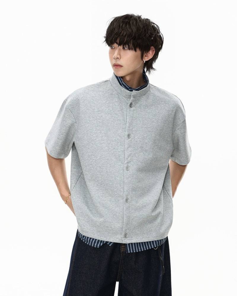 Striped Layered Button-Up Shirt