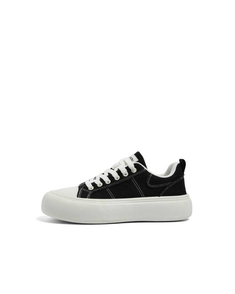 Big Sole Black Skate Sneakers