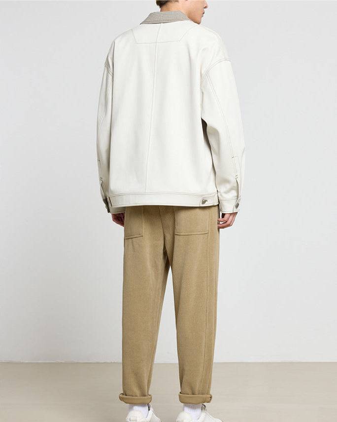 The Momeike Color-Block Patchwork Lapel Jacket