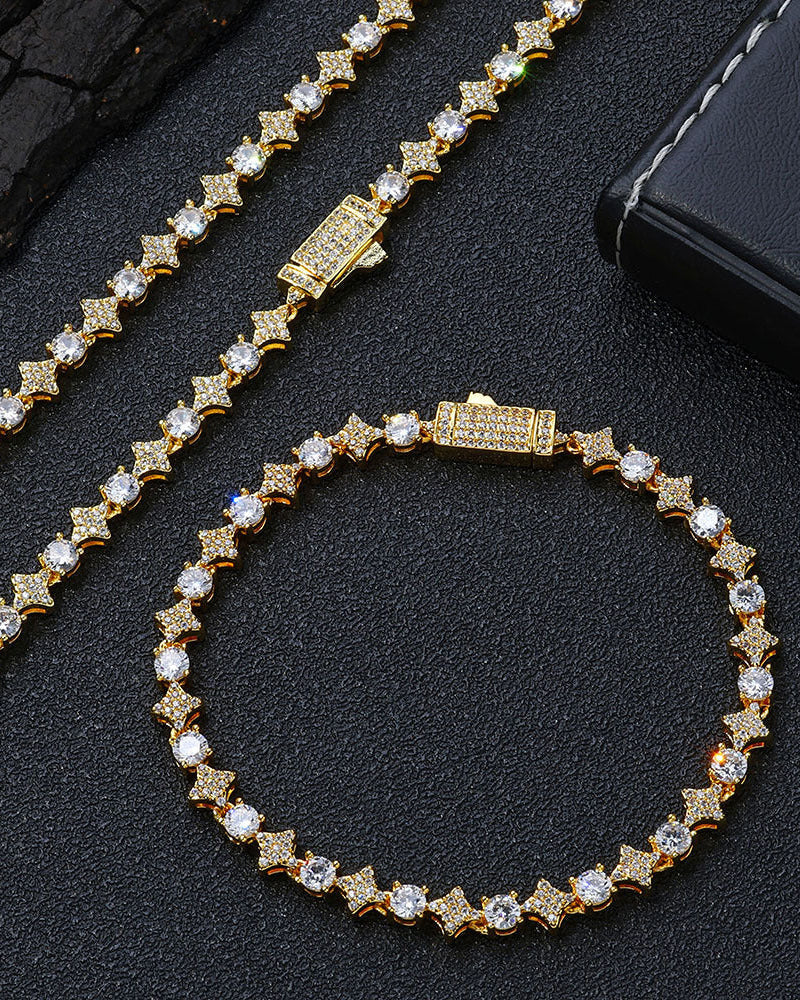 Luxe Iced Gemstone Link Bracelet