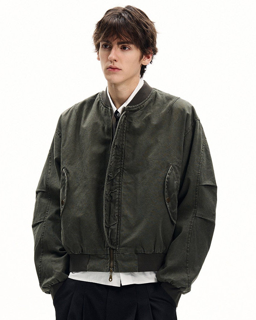 Cotton Canvas Bomber Jacket