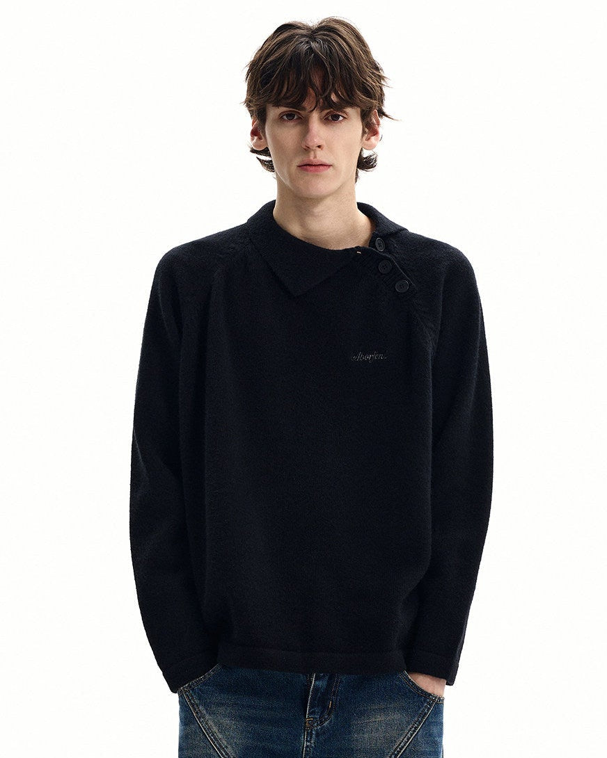 Knit Button Collar Sweater