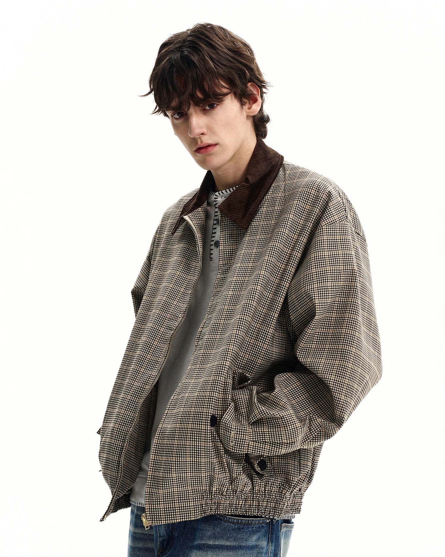 Plaid Zip-Up Jacket