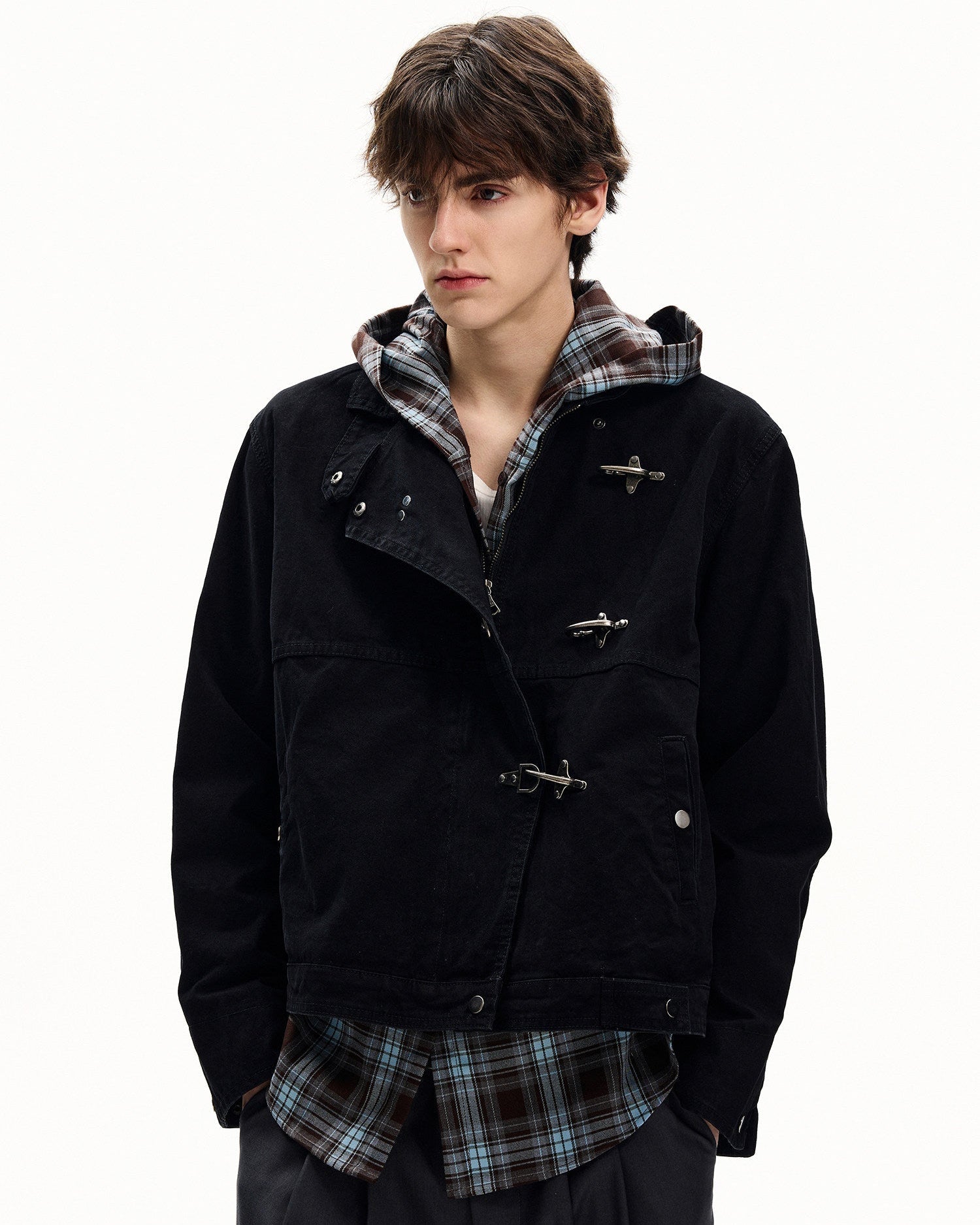 Cotton Canvas Asymmetric Field Jacket