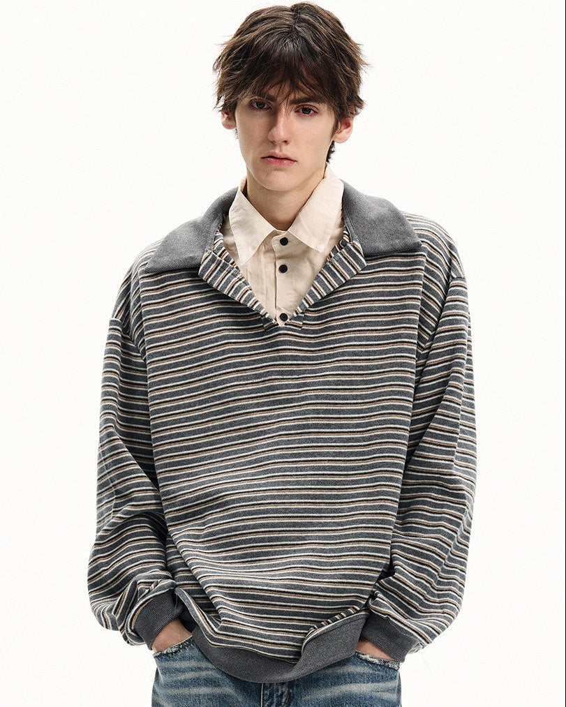 Striped Cotton Jersey Sweater