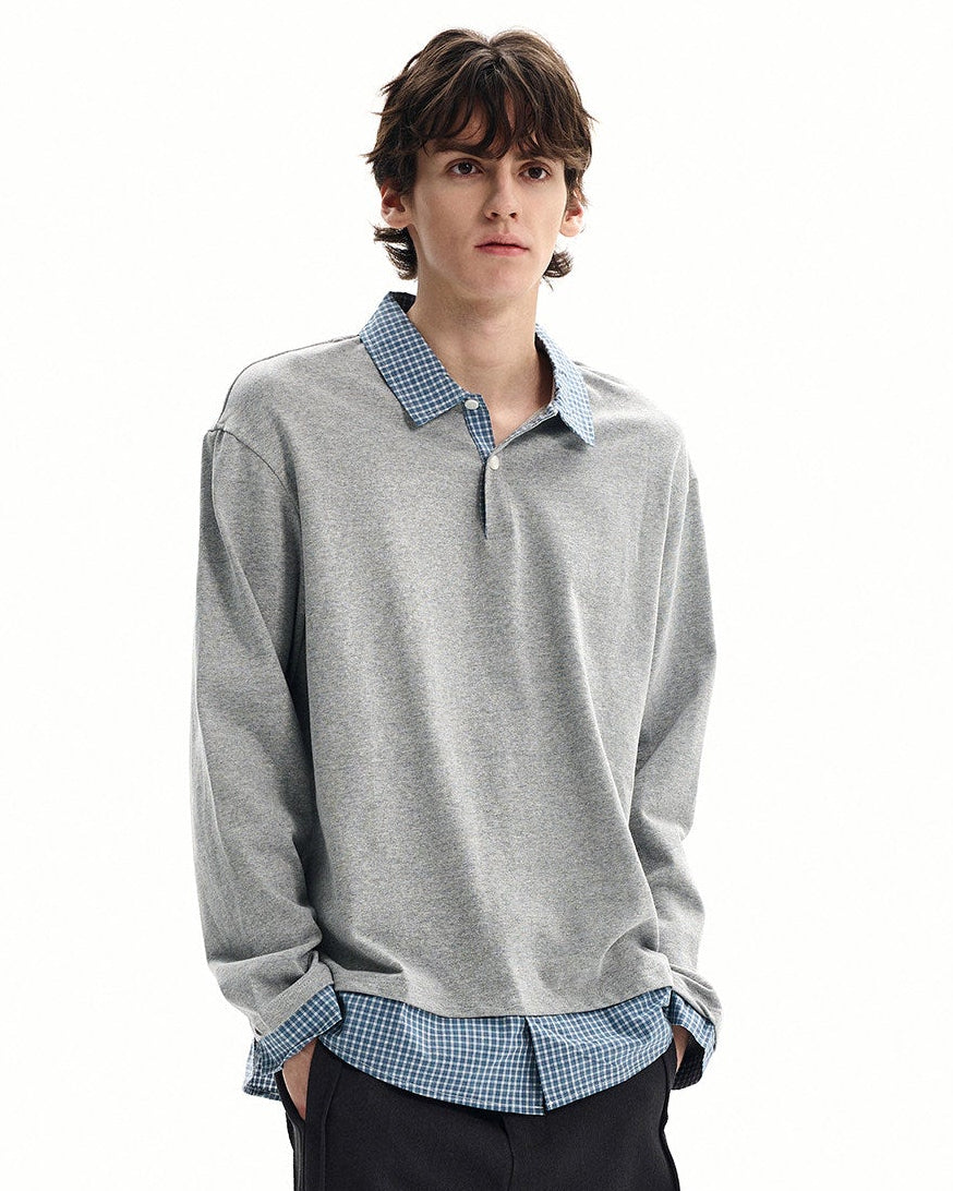 Cotton Jersey Layered Polo Shirt