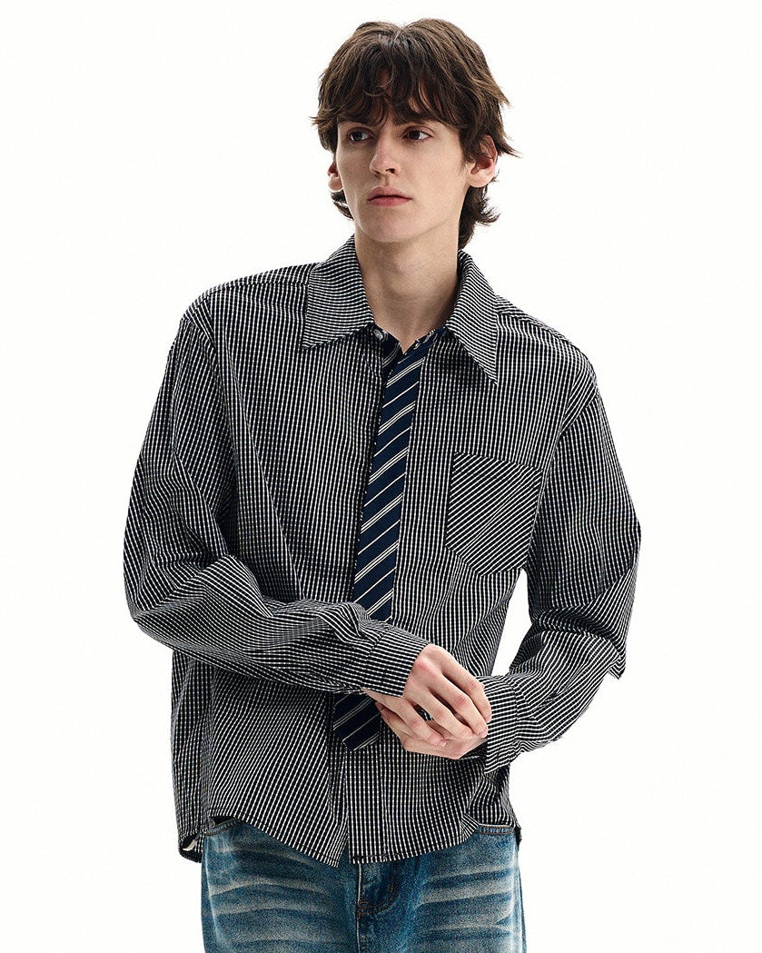 Micro Check Cotton Poplin Shirt