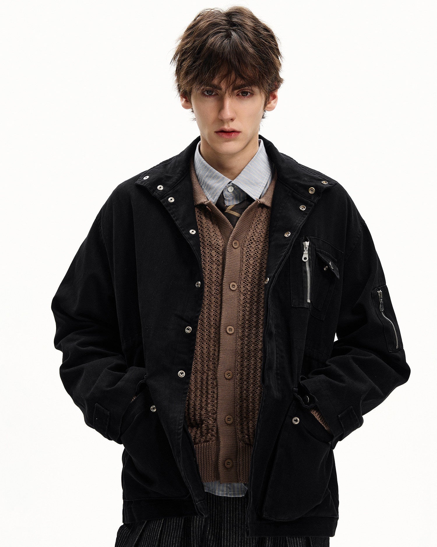 Washed Cotton Utility Field Jacket