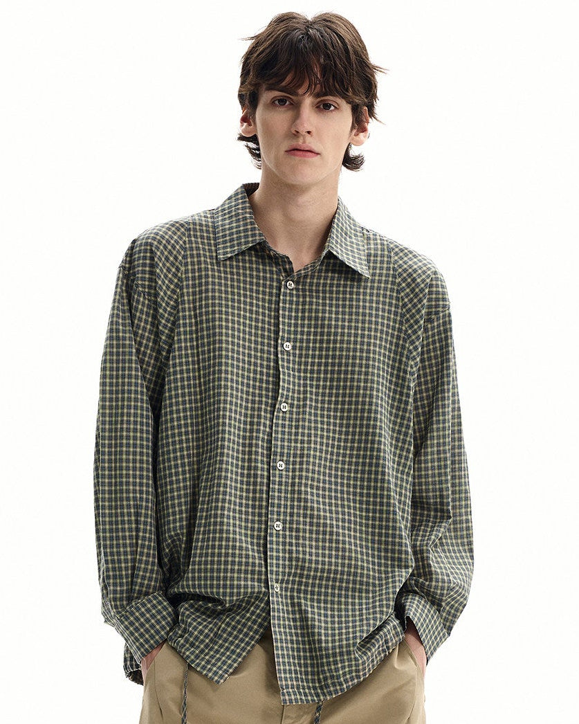 Checkered Loose Fit Cotton Shirt