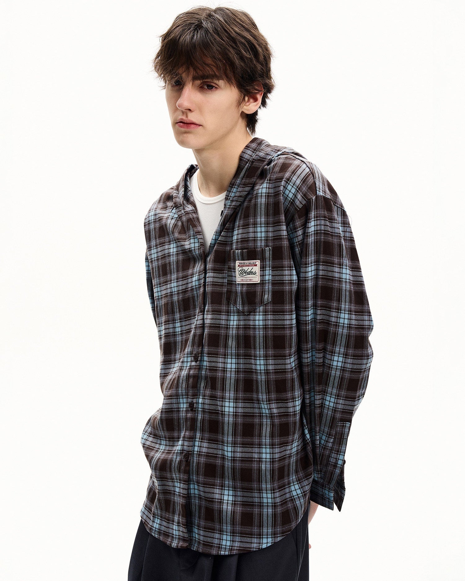 Plaid Cotton Hooded Flannel Cardigan