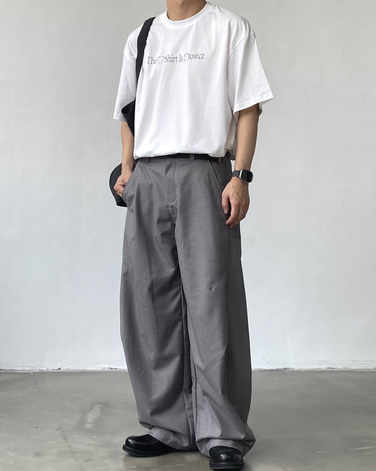 Wide Leg Casual Tailored Trousers