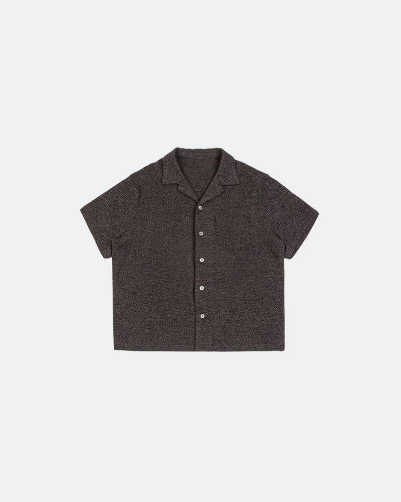 Textured Knit Cuban Collar Shirt