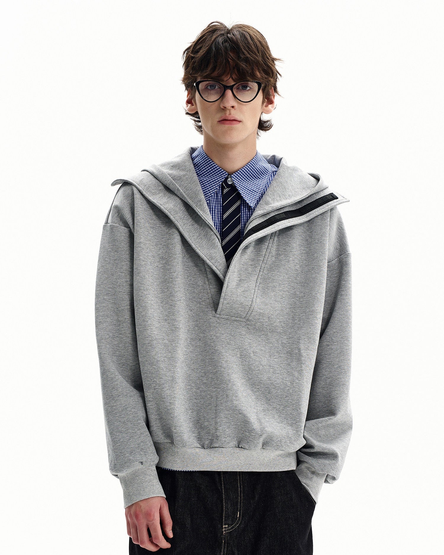 Heather Cotton Blend Hoodie