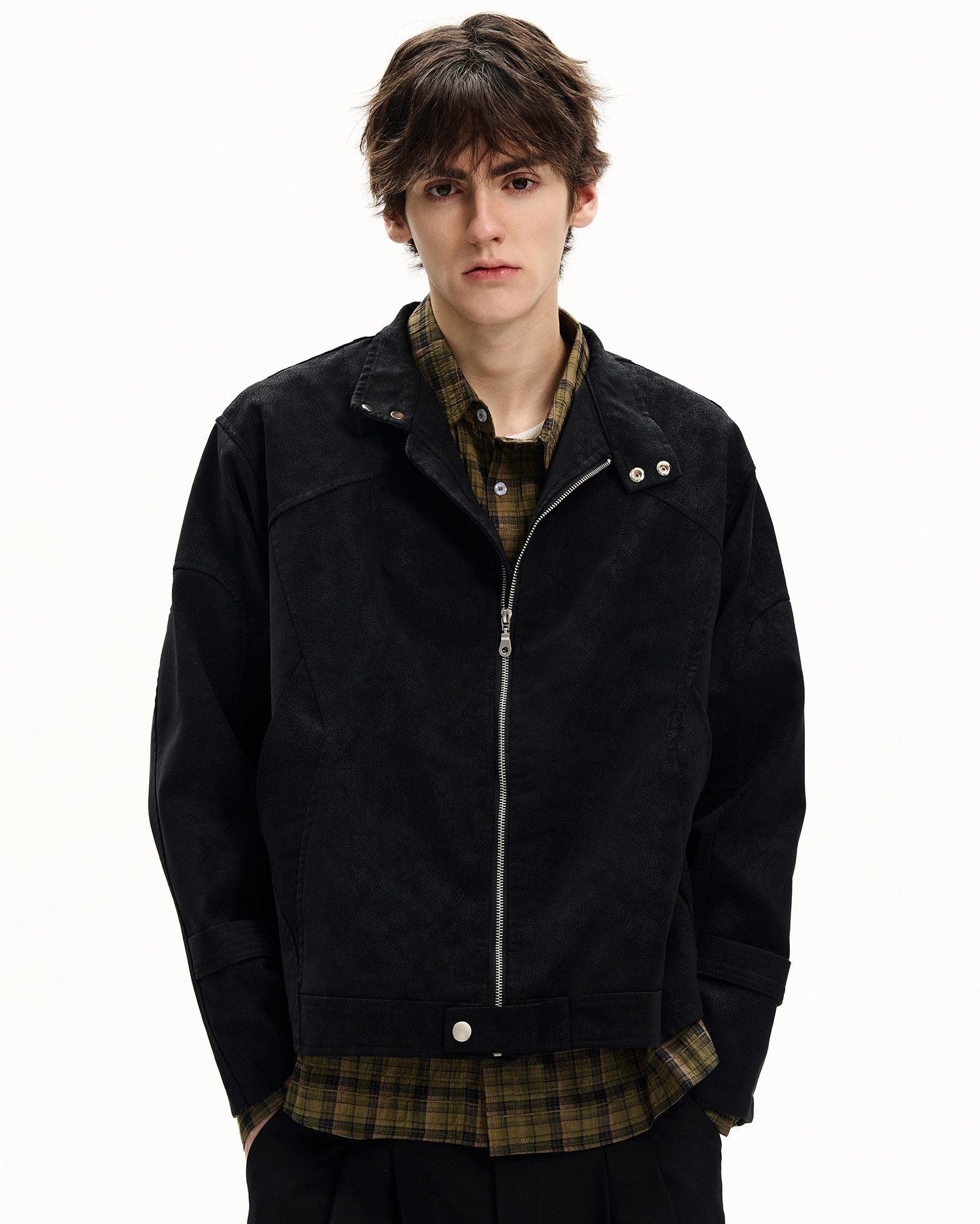 Quilted Cotton-Nylon Zip Jacket