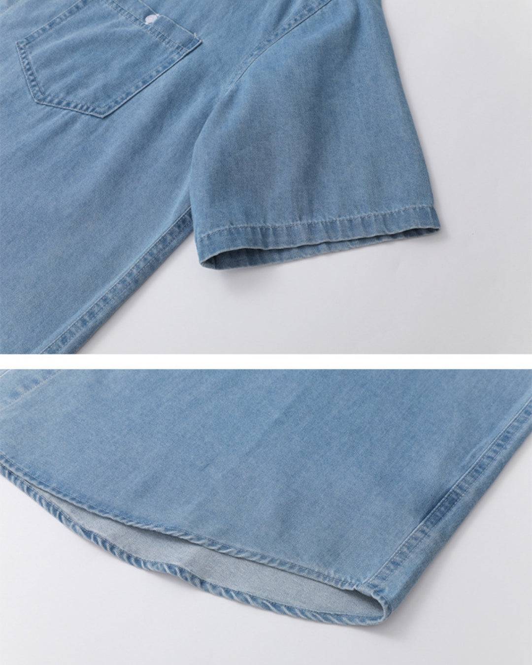 Classic Short-Sleeve Denim Shirt