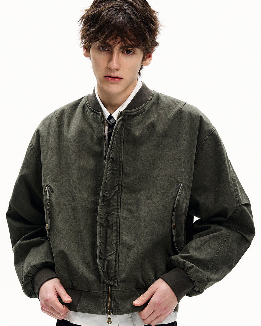Cotton Canvas Bomber Jacket