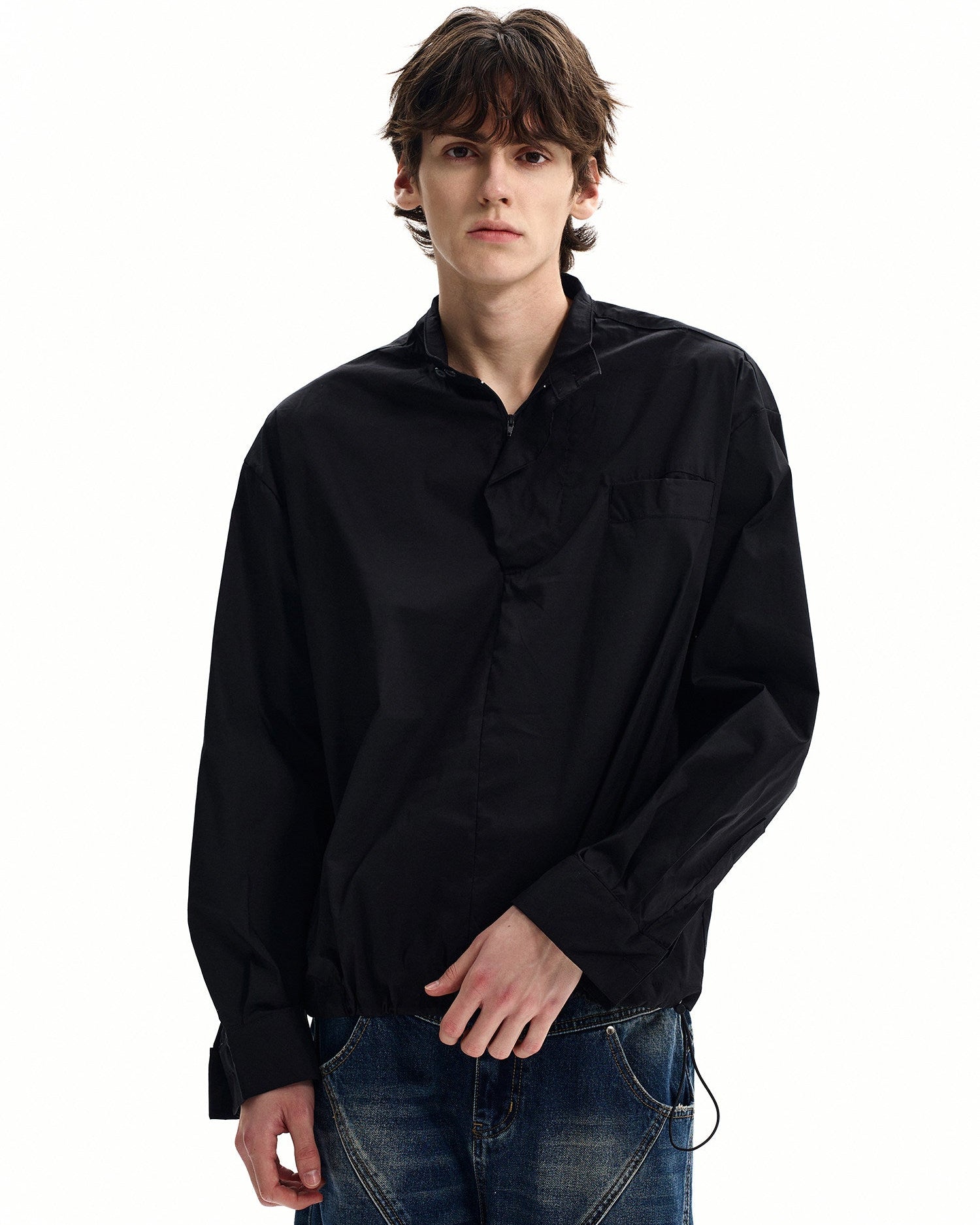 Technical Poplin Zip Shirt