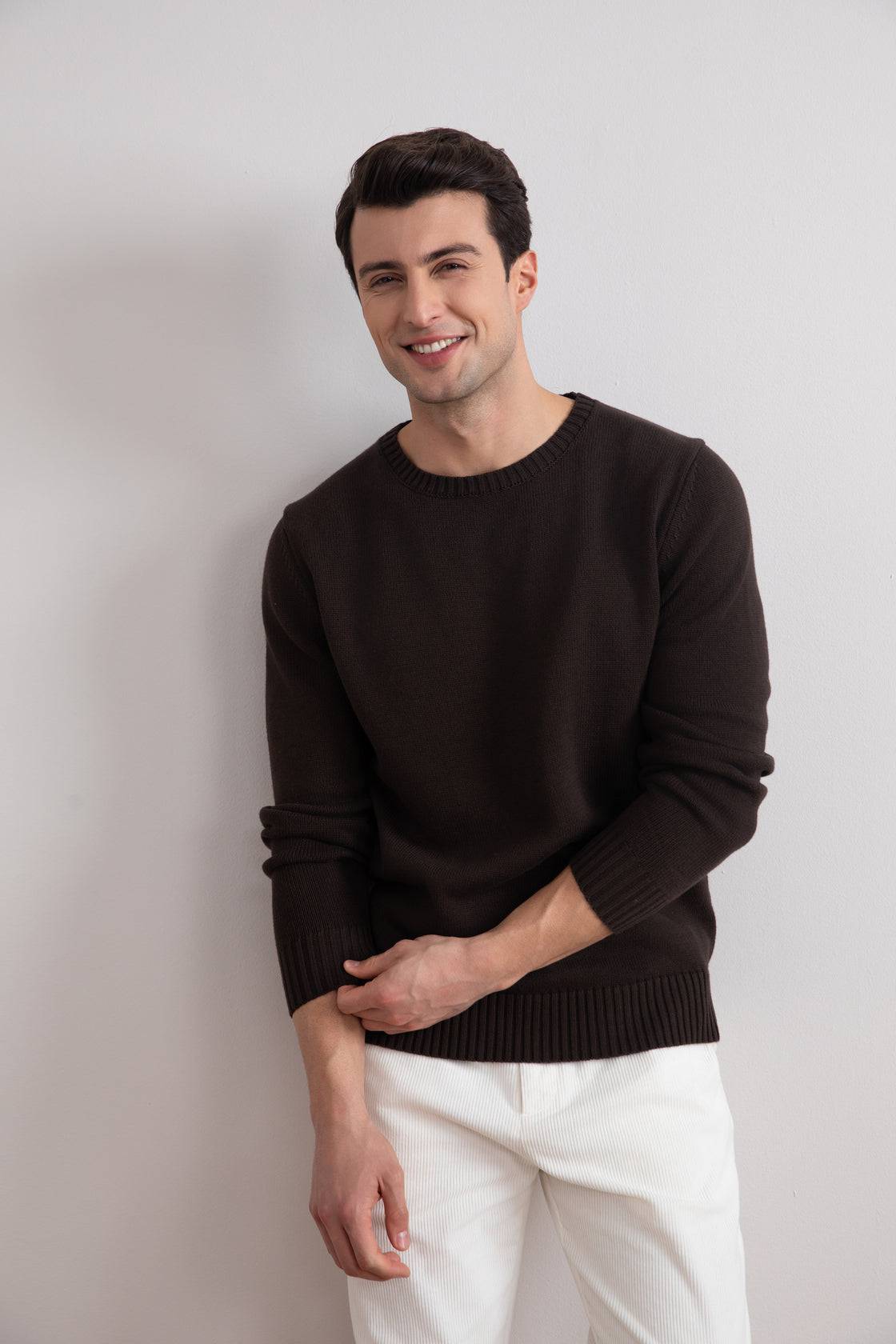 Dark Brown Cham Crewneck Sweater