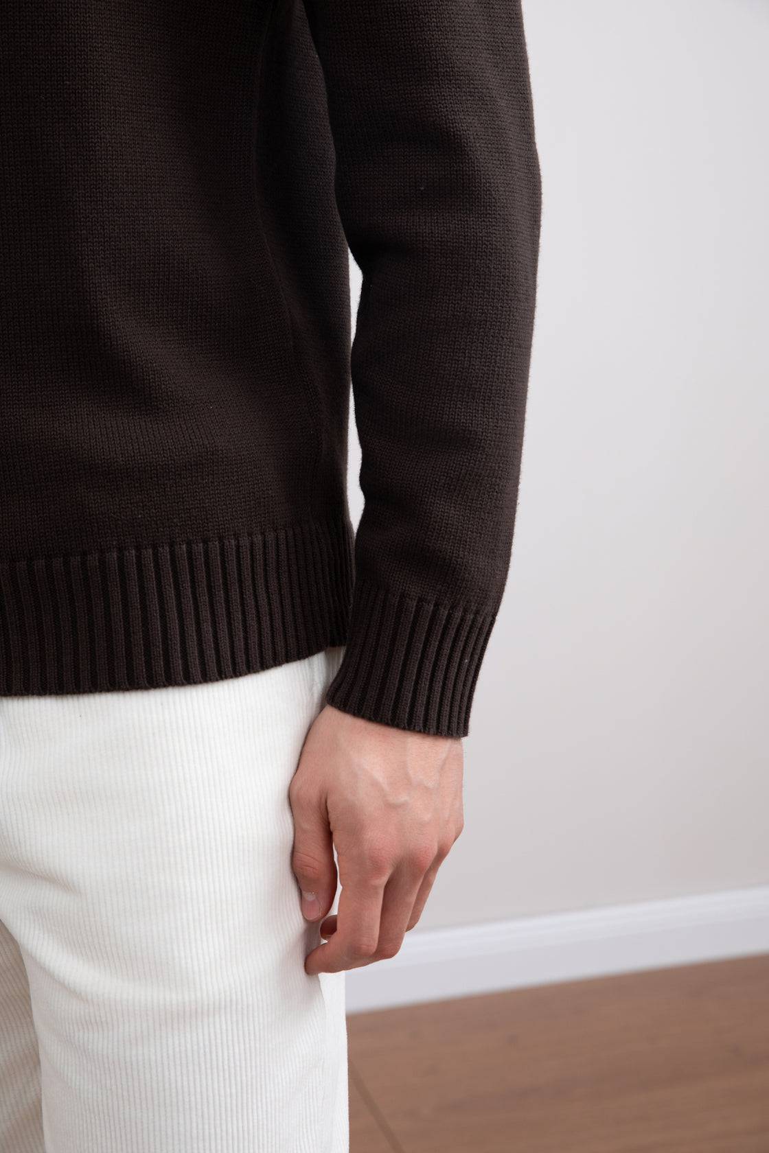 Dark Brown Cham Crewneck Sweater