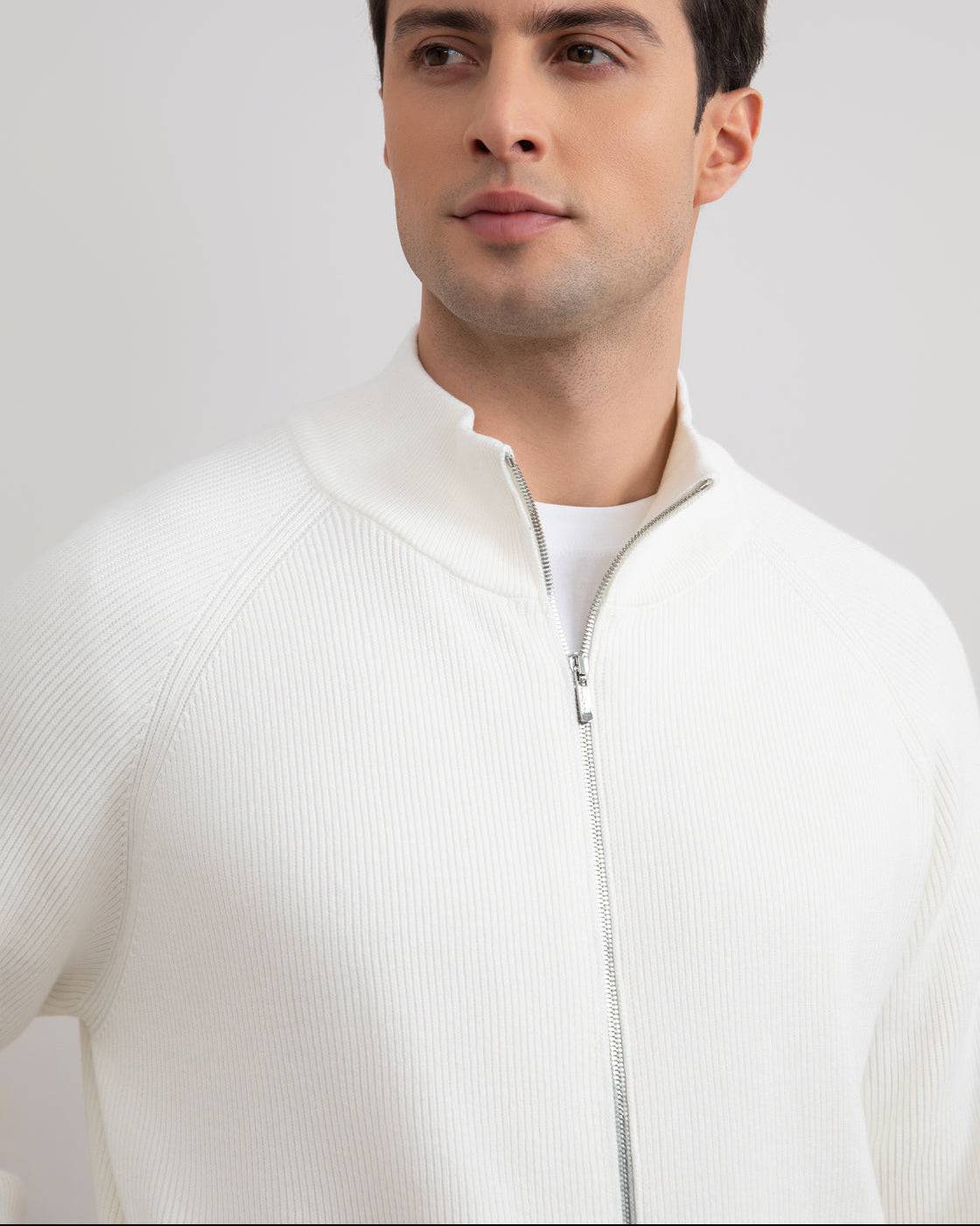 Panama English Rib Full Zip Cardigan